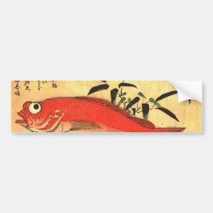 Akodai - Hiroshige's Colourful Japanese Fish Print Bumper Sticker