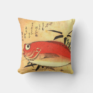 Akodai - Hiroshige's Colourful Japanese Fish Print Cushion
