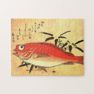 Akodai - Hiroshige's Colourful Japanese Fish Print Jigsaw Puzzle