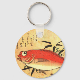 Akodai - Hiroshige's Colourful Japanese Fish Print Key Ring