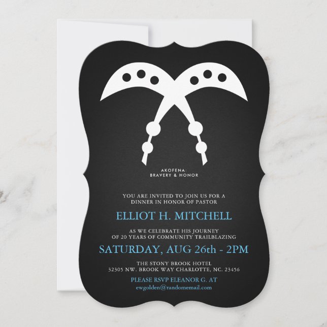 AKOFENA | Adinkra Symbol of Courage and Valour Invitation (Front)