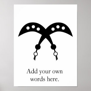 AKOFENA   Adinkra Symbol of Courage and Valour Poster