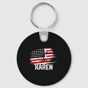 Akokay Women's Karen Usa Flag Personalised 4th Of Key Ring