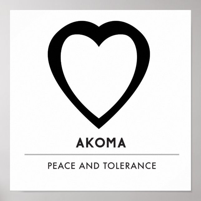Akoma | Symbol for Patience and Tolerance White Poster (Front)