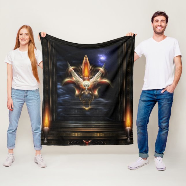 Akrellian Torch Fire Portrait Fleece Blanket (In Situ)