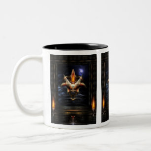 Akrellian Torch Fire Portrait Two-Tone Coffee Mug