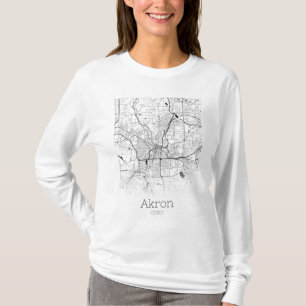 Akron City Map T-Shirt