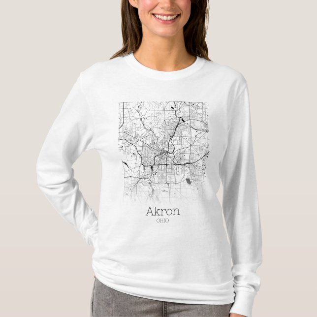 Akron City Map T-Shirt (Front)