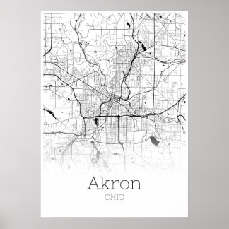 Akron Map - Ohio - City Map Poster