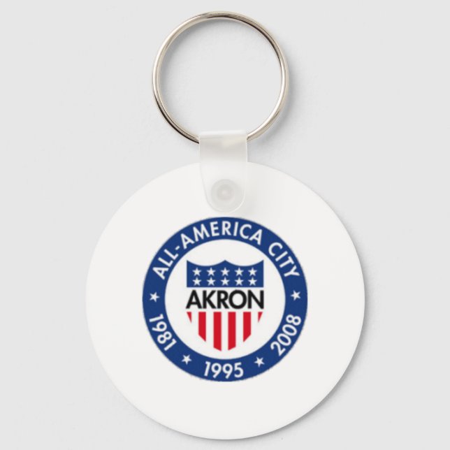 Akron (Ohio) City flag Keychain (Front)