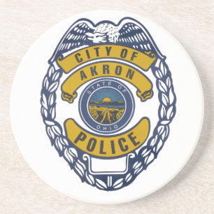 Akron Ohio Police Department Sticker. Coaster