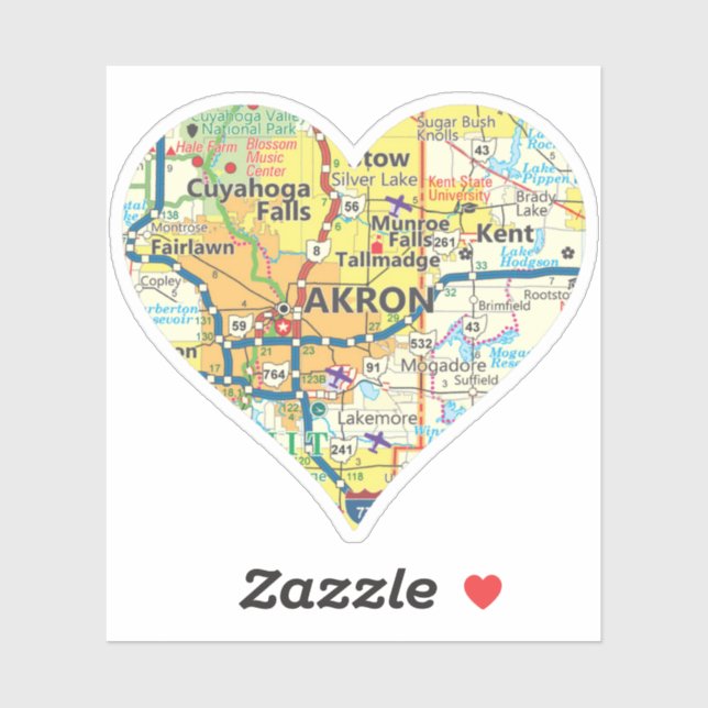 Akron Ohio Vintage Map (Sheet)