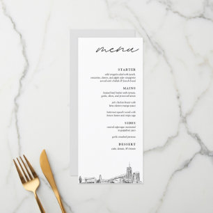 Akron Skyline Modern Wedding Dinner Menu