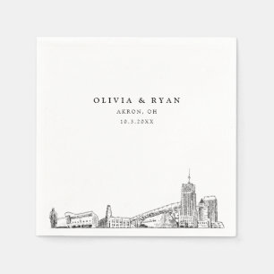 Akron Wedding Minimalist Paper  Napkin