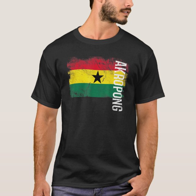 Akropong Ghana Flag For Ghanaians Men Women Kids T-Shirt (Front)