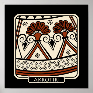Akrotiri pottery shard poster