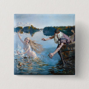 Akseli Gallen-Kallela - Aino Triptych 15 Cm Square Badge