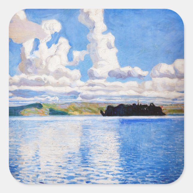 Akseli Gallen-Kallela - Cloud Towers Square Sticker (Front)