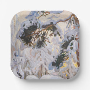 Akseli Gallen-Kallela - Forest in Winter Paper Plate