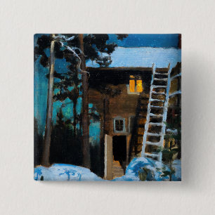 Akseli Gallen-Kallela - Kalela on a Winter 15 Cm Square Badge