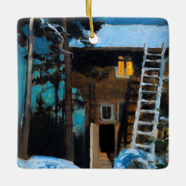 Akseli Gallen-Kallela - Kalela on a Winter Ceramic Ornament (Front)