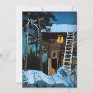 Akseli Gallen-Kallela - Kalela on a Winter Thank You Card