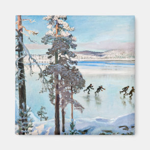 Akseli Gallen-Kallela - Skaters near Kalela Shore Magnet