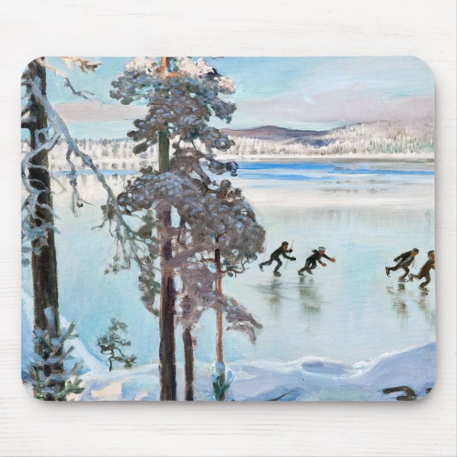 Akseli Gallen-Kallela - Skaters near Kalela Shore Mouse Pad (Front)