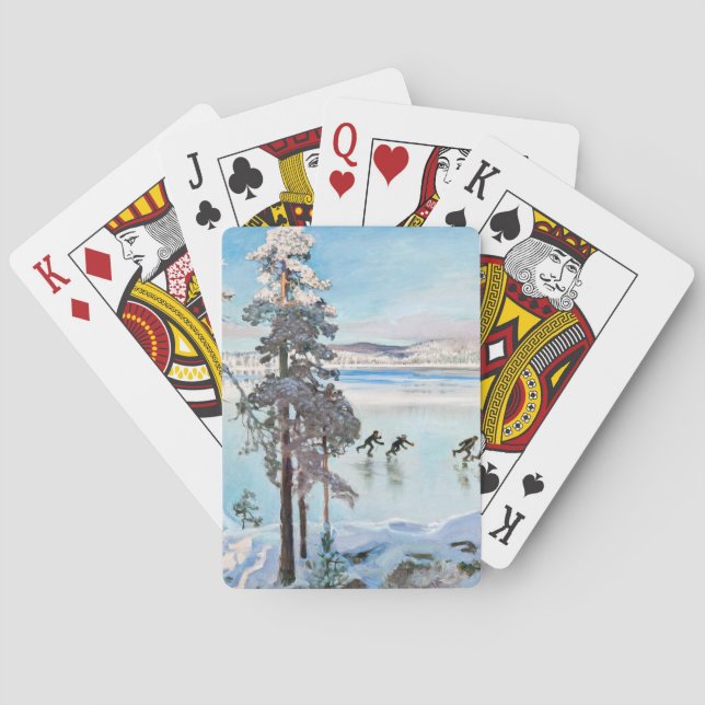 Akseli Gallen-Kallela - Skaters near Kalela Shore Playing Cards (Back)