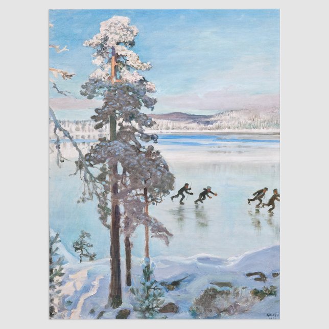 Akseli Gallen-Kallela - Skaters near Kalela Shore Tissue Paper (Creator Uploaded)