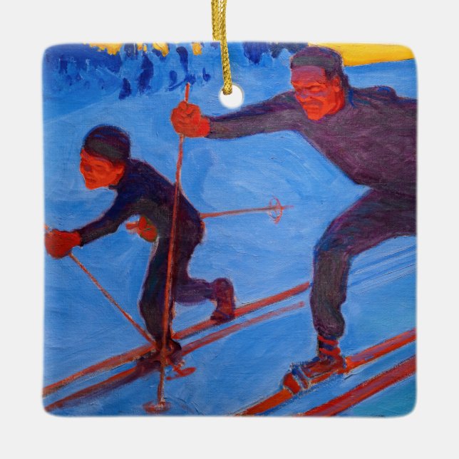 Akseli Gallen-Kallela - Skiers Ceramic Ornament (Front)