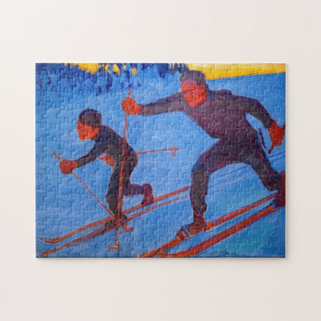 Akseli Gallen-Kallela - Skiers Jigsaw Puzzle (Horizontal)