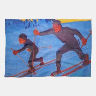 Akseli Gallen-Kallela - Skiers Tea Towel