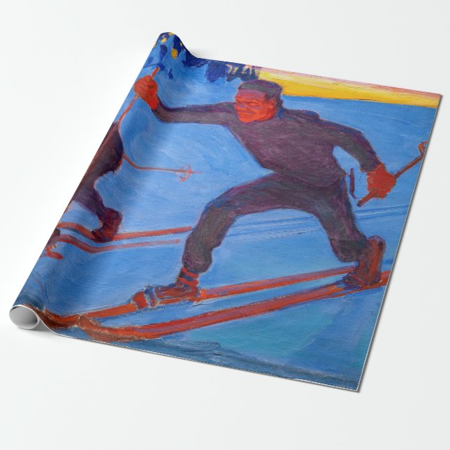 Akseli Gallen-Kallela - Skiers Wrapping Paper (Unrolled)