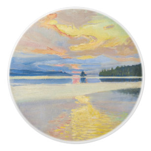 Akseli Gallen-Kallela - Sunset over Lake Ruovesi Ceramic Knob