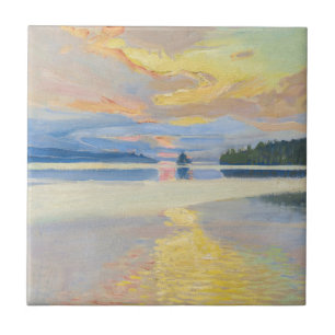 Akseli Gallen-Kallela - Sunset over Lake Ruovesi Ceramic Tile