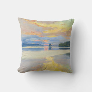 Akseli Gallen-Kallela - Sunset over Lake Ruovesi Cushion