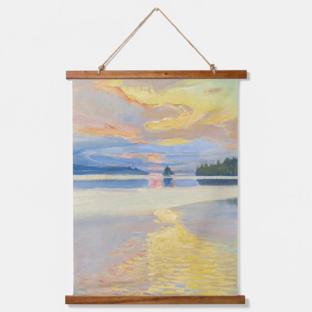 Akseli Gallen-Kallela - Sunset over Lake Ruovesi Hanging Tapestry (Front)