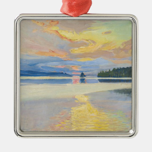 Akseli Gallen-Kallela - Sunset over Lake Ruovesi Metal Ornament (Front)
