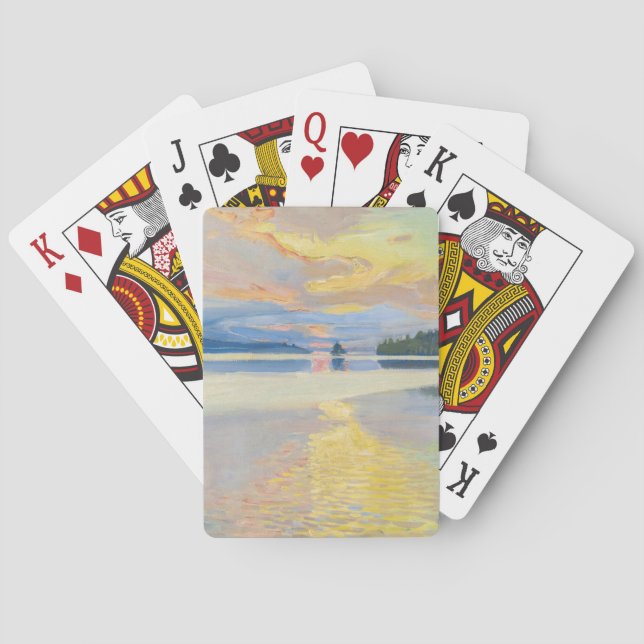 Akseli Gallen-Kallela - Sunset over Lake Ruovesi Playing Cards (Back)