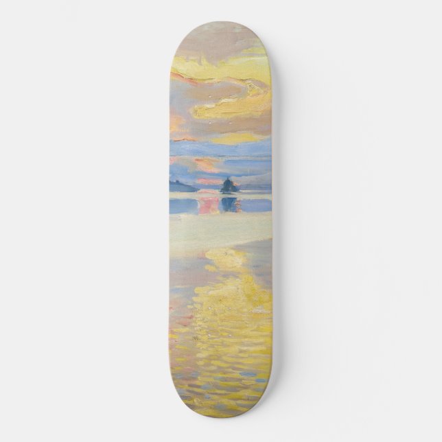 Akseli Gallen-Kallela - Sunset over Lake Ruovesi Skateboard (Front)