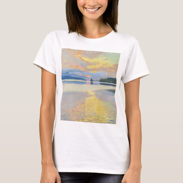 Akseli Gallen-Kallela - Sunset over Lake Ruovesi T-Shirt (Front)