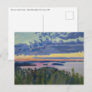 Akseli Gallen-Kallela - View over a Lake at Sunset Postcard