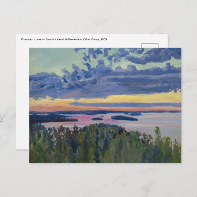 Akseli Gallen-Kallela - View over a Lake at Sunset Postcard (Front/Back)