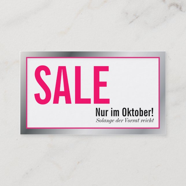 Aktions Karten Business Card (Back)