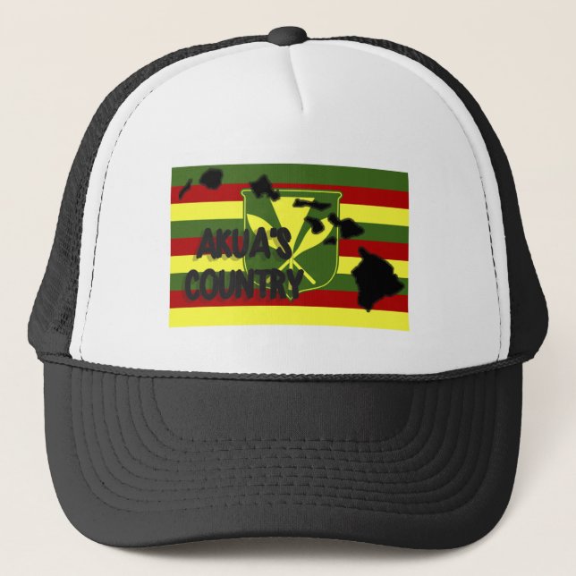 Akua's Country Kanaka Maoli Flag Trucker Hat (Front)