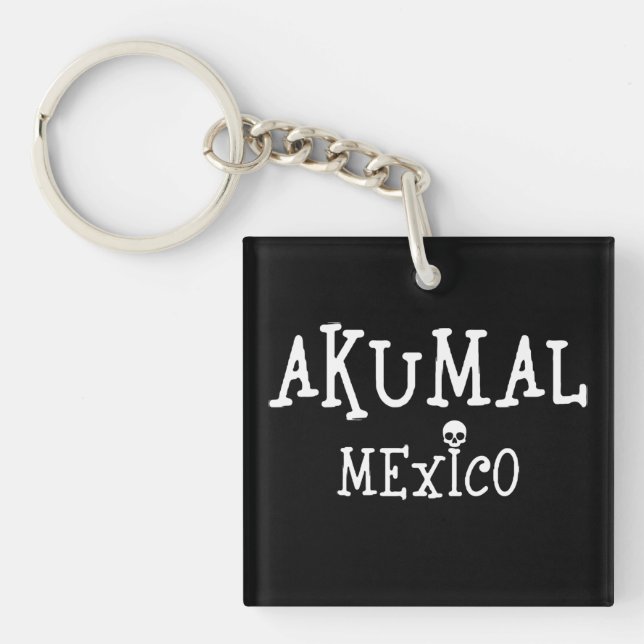Akumal Mexico Design - Acrylic Keychain (Front)