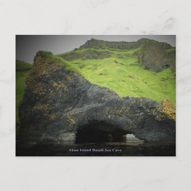 Akun Island Basalt Sea Cave Postcard (Front)