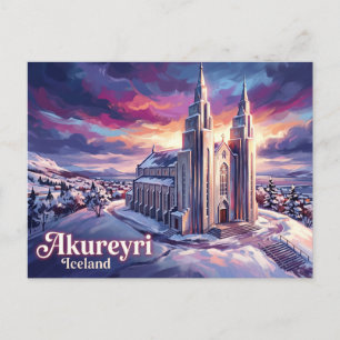 Akureyrarkirkja Iceland Postcard