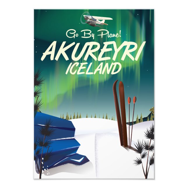 Akureyri Iceland travel poster (Front)